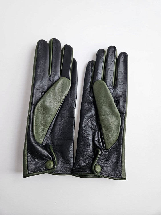 Sermoneta Gloves Сине-зеленые кожаные перчатки