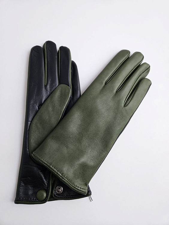 Sermoneta Gloves Сине-зеленые кожаные перчатки