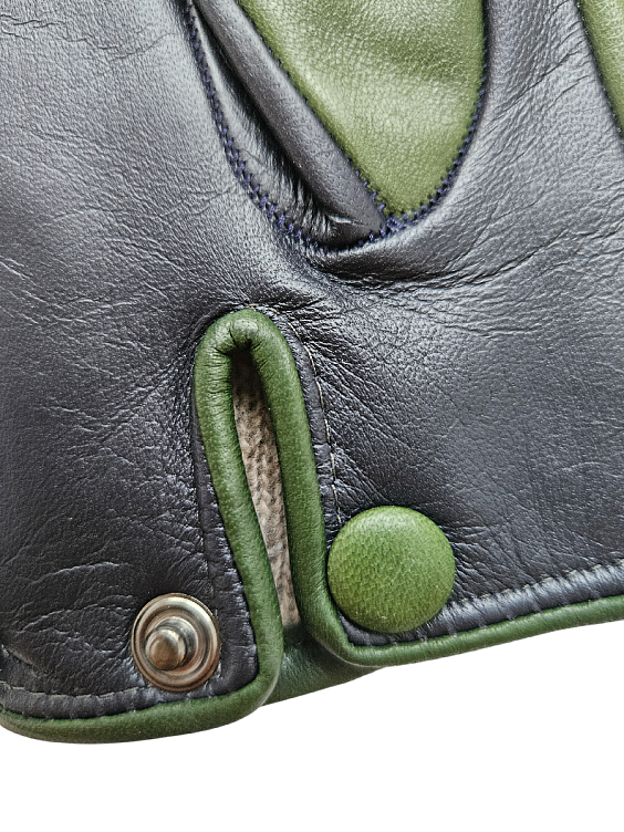 Sermoneta Gloves Сине-зеленые кожаные перчатки