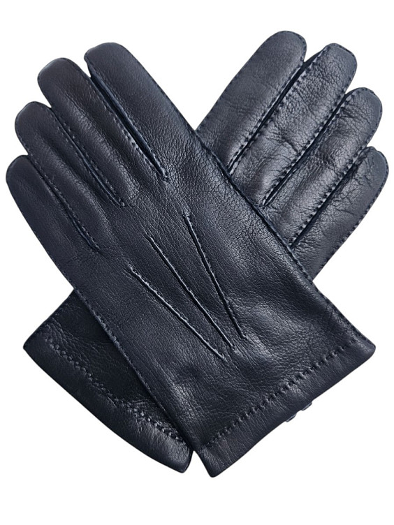 Sermoneta Gloves Черные перчатки из оленьей кожи