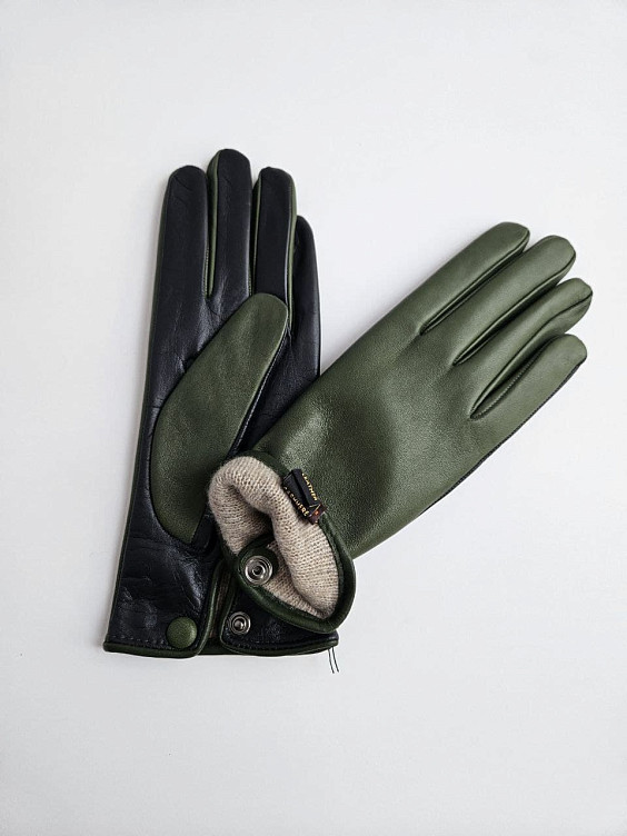 Sermoneta Gloves Сине-зеленые кожаные перчатки