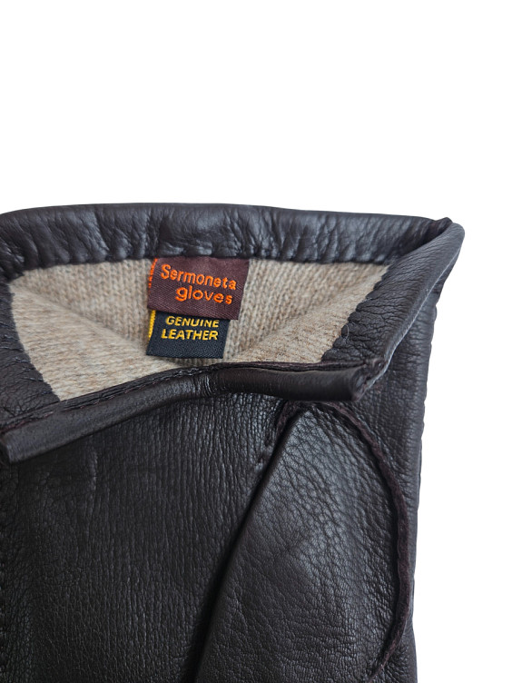 Sermoneta Gloves Мужские темно-коричневые перчатки