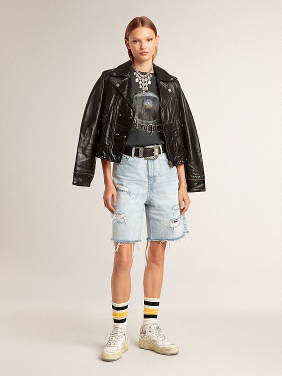GOLDEN GOOSE Джинсовые шорты-бермуды