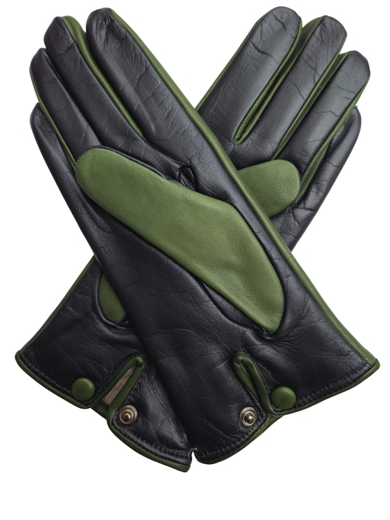 Sermoneta Gloves Сине-зеленые кожаные перчатки
